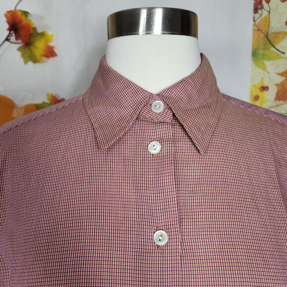 NWT Talbots Women's Red Plaid Relaxed Fit Classic Button Up Shirt Soft Size 6 - Picture 5 of 11